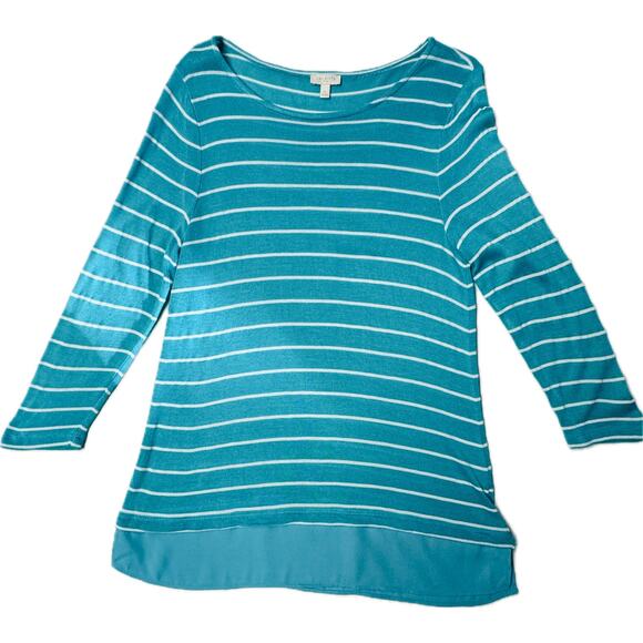 Talbots Pullover Lightweight Sweater, Women's Size Sp, Turquoise Blue & White - Picture 4 of 8